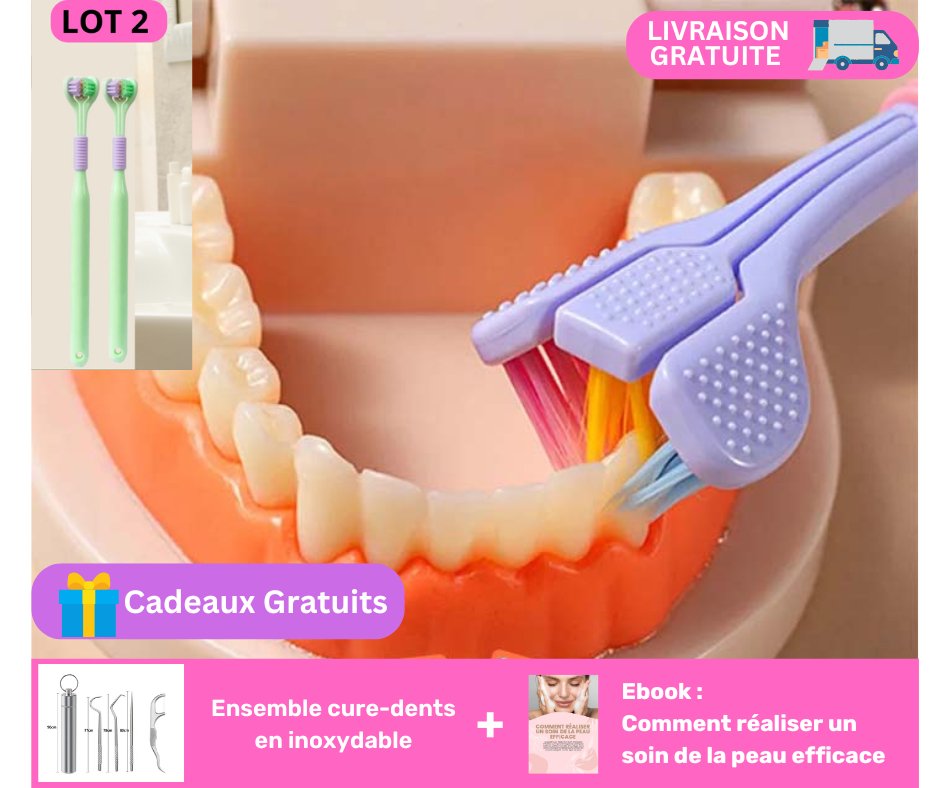 Triple Toothbrush™ Brosse à dents triple action - SourireRadieux