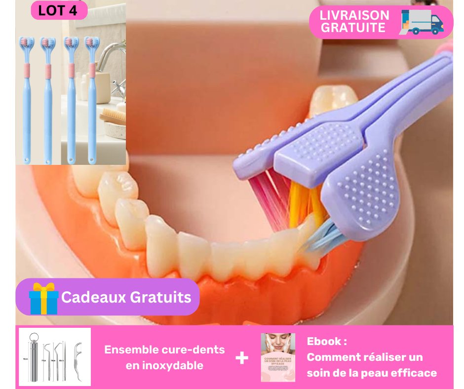 Triple Toothbrush™ Brosse à dents triple action - SourireRadieux